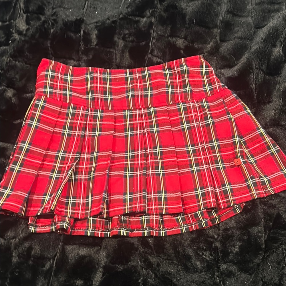 Royal Bones Red Plaid Skirt